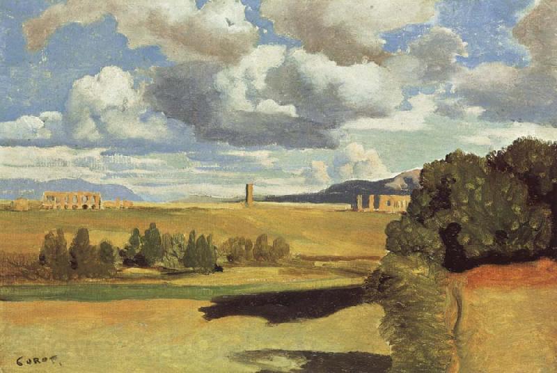 Jean Baptiste Camille  Corot The Roman Campagna,with the Claudian Aqueduct Norge oil painting art